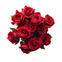 Red Roses Bouquet Image on white background