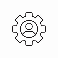 user settings profile gear icon vector sign