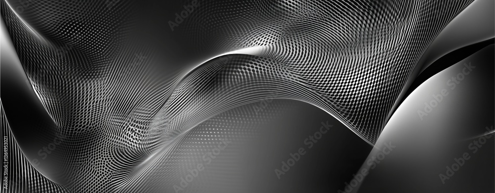 Poster abstract curvature: a mesmerizing, flowing abstract composed of a network of interconnected lines, f