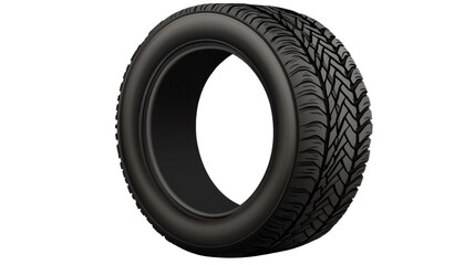 Tire in Detail: A close-up shot showcasing a new black tire with intricate tread patterns, perfect for any vehicle.