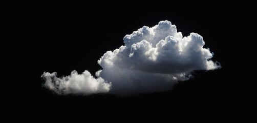 White fluffy cloud isolated black background. concept effect design smoke fog, mist overlay on Sky Summer
