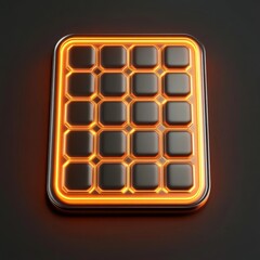 Glowing orange and black geometric pattern with hexagonal tiles