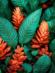 Obraz premium Elegant Laceleaf Plant from the Ginger Family in Bloom