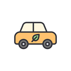 Naklejka premium Biogas car colored icons, minimalist vector illustration ,simple transparent graphic element .Isolated on white background