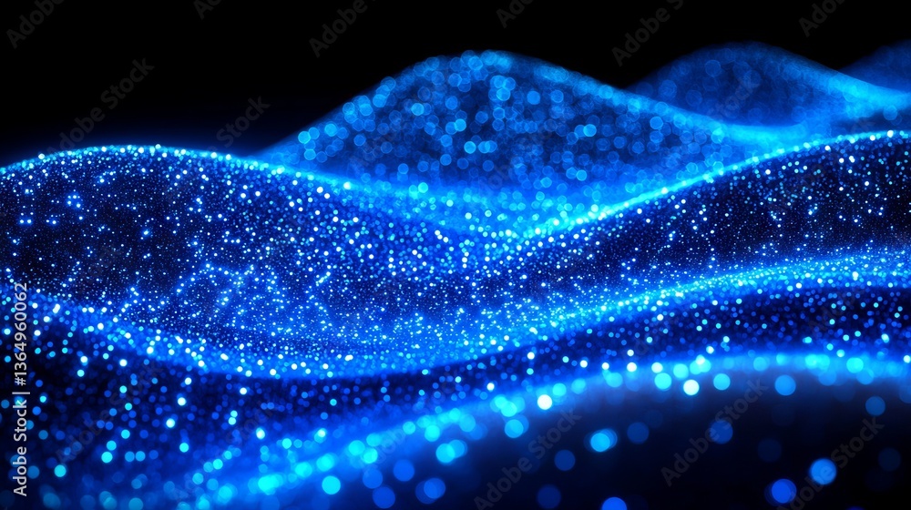 Aufkleber a visual representation of digital waves with glowing particles, emphasizing the intersection of tec