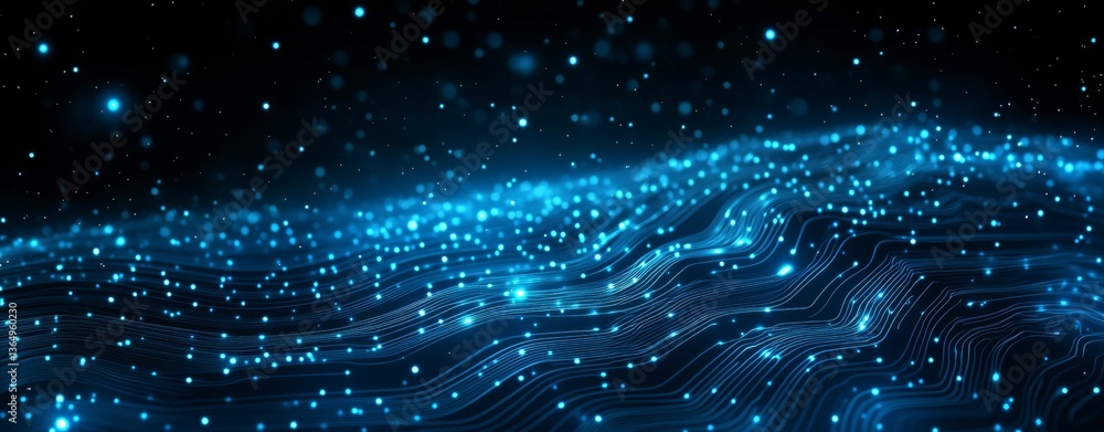 Poster a vivid close-up of digital circuitry, illuminated by an array of colors, emphasizing the intricate 