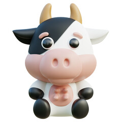 Fototapeta premium Cow 3D Illustration