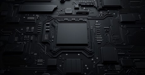 Fototapeta premium A graphic illustration of a circuit board showcasing detailed lines and nodes, achieving a futuristic and technological vibe ideal for digital themes and innovation