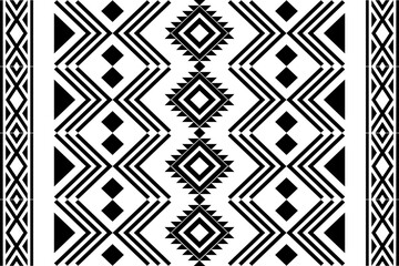 Black and white , Geometric, seamless,pixel traditional ethnic, thai pattern, fabric pattern for textiles, rugs, wallpaper, clothing, sarong, batik, print, background, cover, illustration, vector.