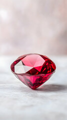 Close-up of a vibrant, polished ruby