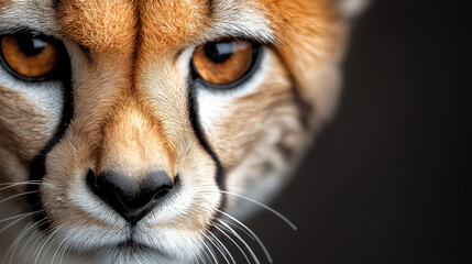 Obraz premium Closeup of cheetah face with intense golden eyes