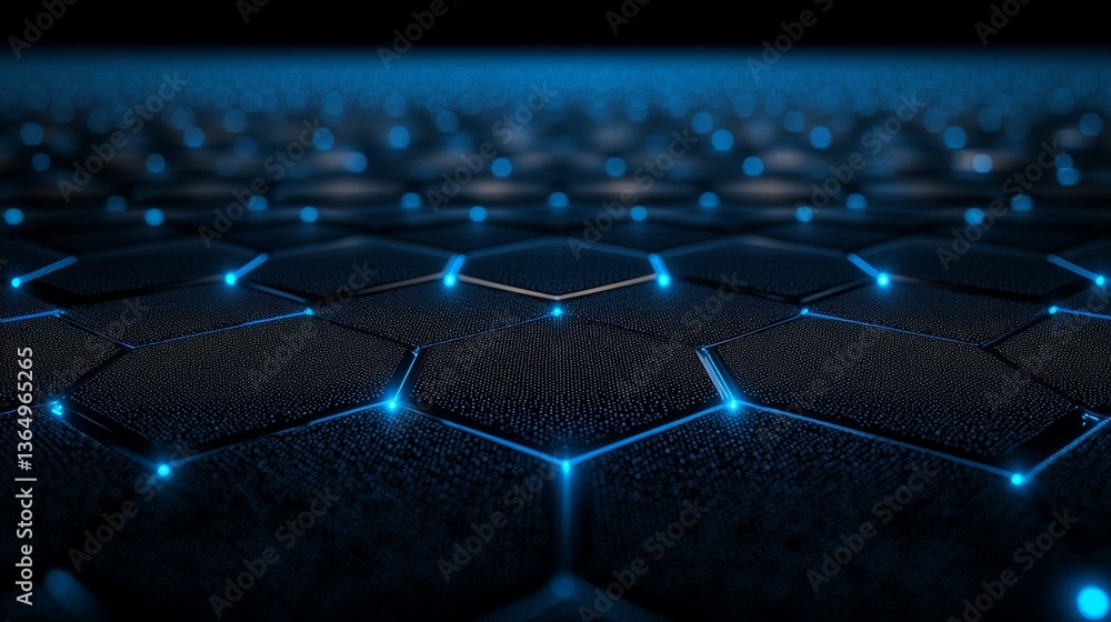 Poster an intimate look at a cutting-edge hexagonal matrix highlighted by bright lights