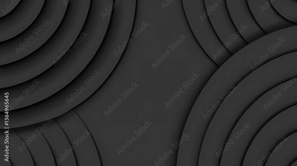 Poster geometric abstract design with overlapping semi circular shapes