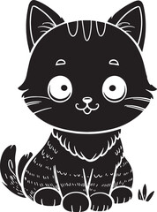 vector illustration of cartoon cat