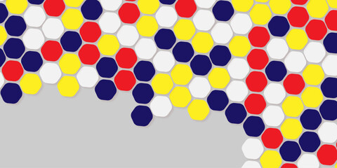 Retro geometric hexagon seamless pattern. Abstract colorful hexagon background vector design.