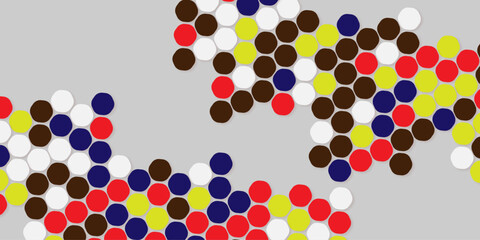 Retro geometric hexagon seamless pattern. Abstract colorful hexagon background vector design.