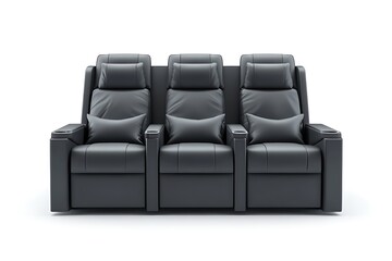 Obraz premium 3D Elegant Home Theater with Premium Recliners and Luxury Aesthetic.