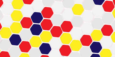 Retro geometric hexagon seamless pattern. Abstract colorful hexagon background vector design.