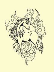 japanese theme doodle hand drawn black and white colour