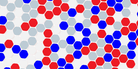 Retro geometric hexagon seamless pattern. Abstract colorful hexagon background vector design.