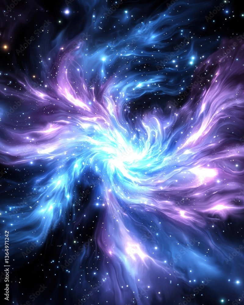 Poster breathtaking cosmic nebula displaying vibrant colors and starry patterns in the vast universe beyond