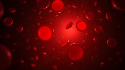 Microscopic View of Floating Red Blood Cells, 3D Medical Illustration, Visualizing the Human Bloodstream, Medical Science Concept, Microscopic Biology in Healthcare, Red Blood Cells in Circulation