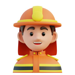 Firefighter 3D Illustration