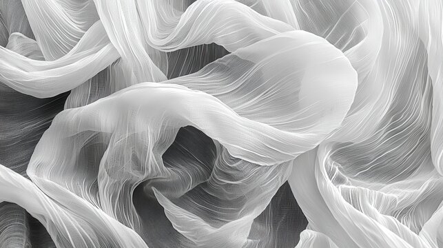 Subtle interplay of ethereal textile formations, capturing airy abstractness