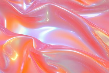 Obraz premium Soft, iridescent fabric undulating with pastel hues creates drea