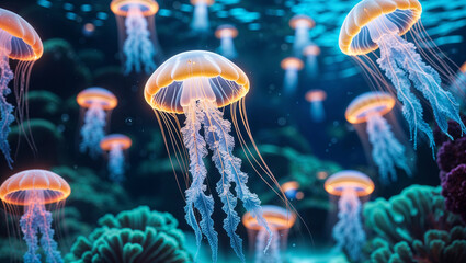 Obraz premium jelly fish in aquarium