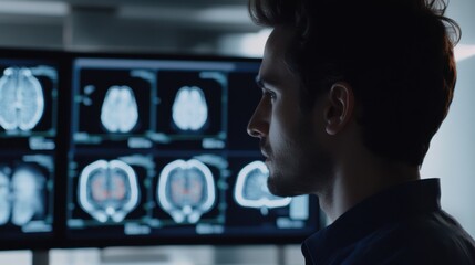 A machine learning engineer creating deep learning models for natural language processing, office with data algorithms and NLP models visible, High-tech style