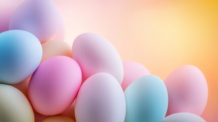 Minimalist Easter Eggs on Pastel Gradient Background
