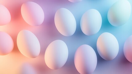 Minimalist Easter Eggs on Pastel Gradient Background