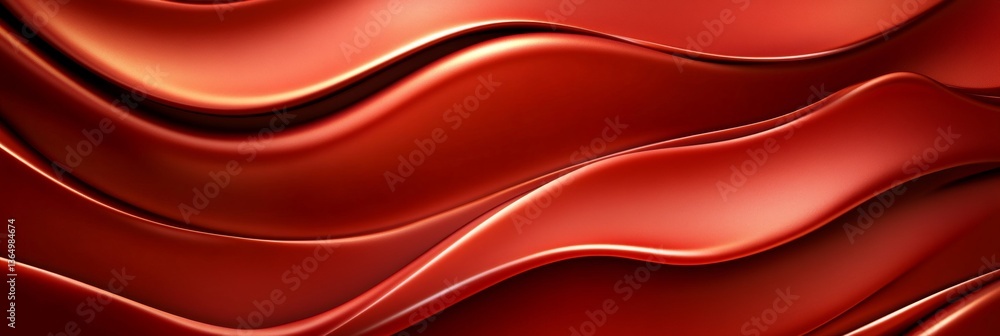 Poster abstract red background, dynamic flowing lines, smooth curves and gradient effect, vibrant visual