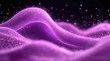 Obraz premium Abstract purple wave with sparkling particles