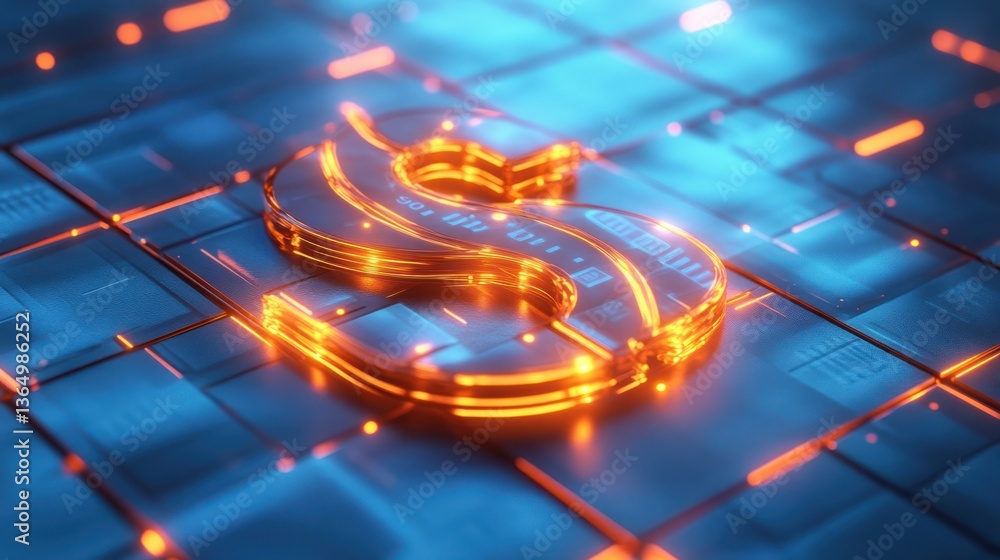Aufkleber abstract financial symbol on digital grid background. possible use stock photography for financial c