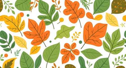 seamless pattern with autumn leaves