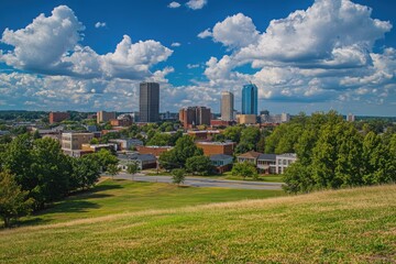 Obraz premium Winston-Salem North Carolina Skyline. Urban City Landscape in America