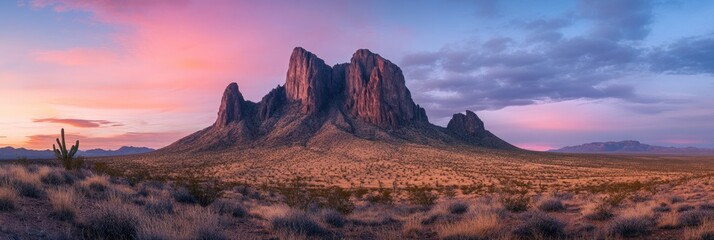 Picacho Peak State Park Sunset in Arizona Desert Landscape