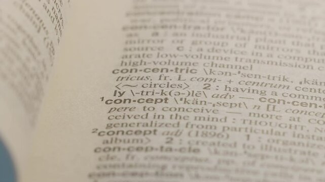 Concept Dictionary Highlighter Concept, highlighting a word in a dictionary to show it's definition