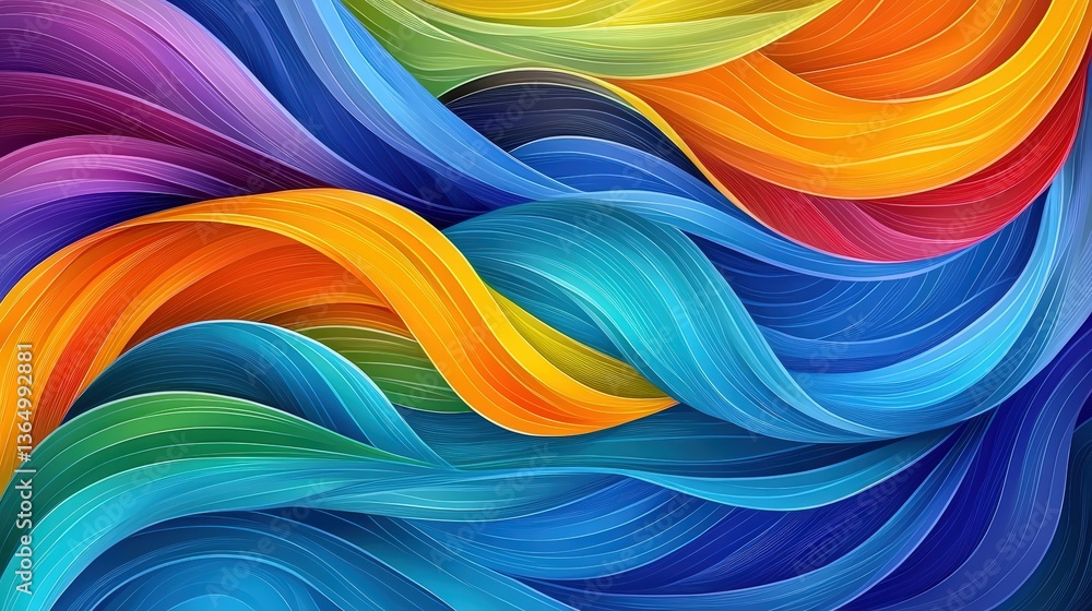 Aufkleber dynamic colorful abstract background featuring swirls and shapes in a blend of bright vivid colors