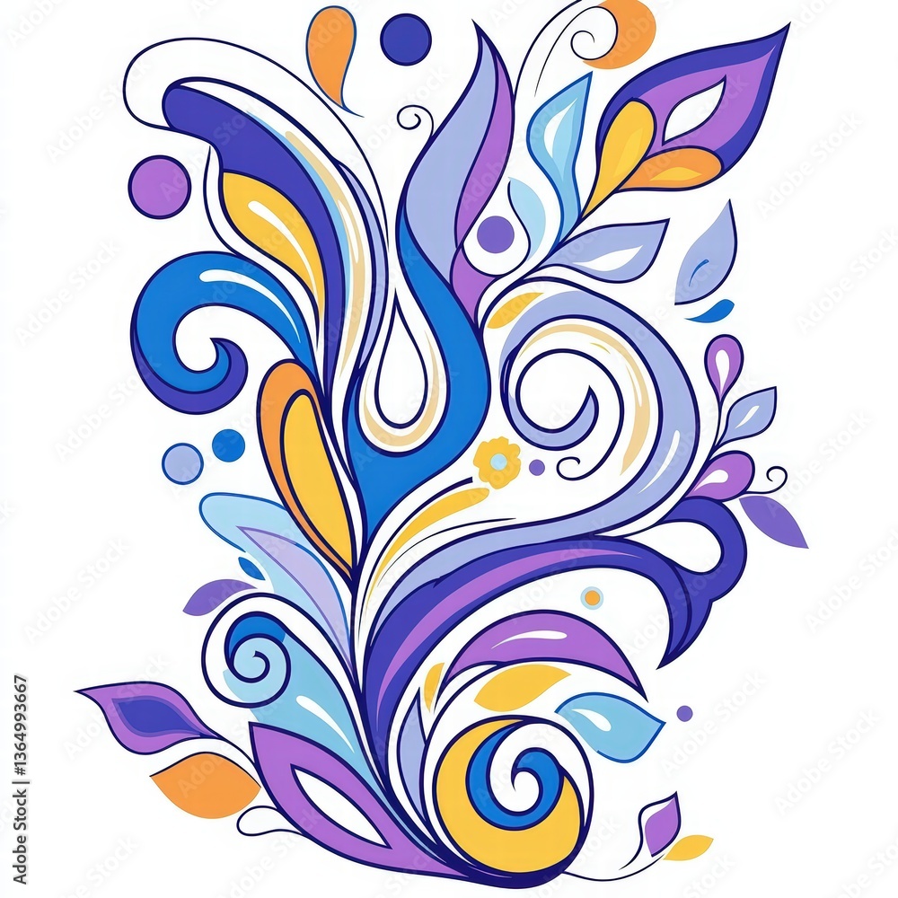 Poster dynamic and colorful swirl design creating an eye-catching visual effect of motion and fluidity
