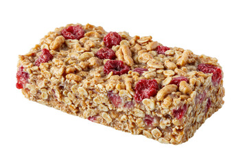Chewy Granola Bar with Raspberries and Nuts: A Deliciously Nutritious Snack for Energy and Satisfaction, Perfect for On-the-Go Munching and Outdoor Adventures