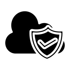 Cyber Shield Vector Glyph Icon Design