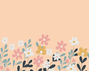 Simple Vintage Hand Drawn Flower Background