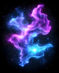 Fototapeta premium Cosmic Nebula Blue and purple nebula swirling in space with stars