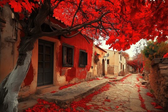 Archanes Village: Traditional Houses and Old Buildings in Historic Greek Setting