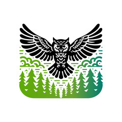 Vector design of an eagle with wings and a shield featuring wings, symbolizing freedom, strength, and love in a vintage heraldic style