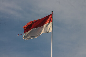 Indonesian Flag, The Red and white Flag, national symbol of Indonesia.	
