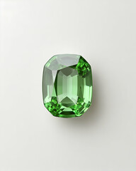 Emerald-cut green gemstone